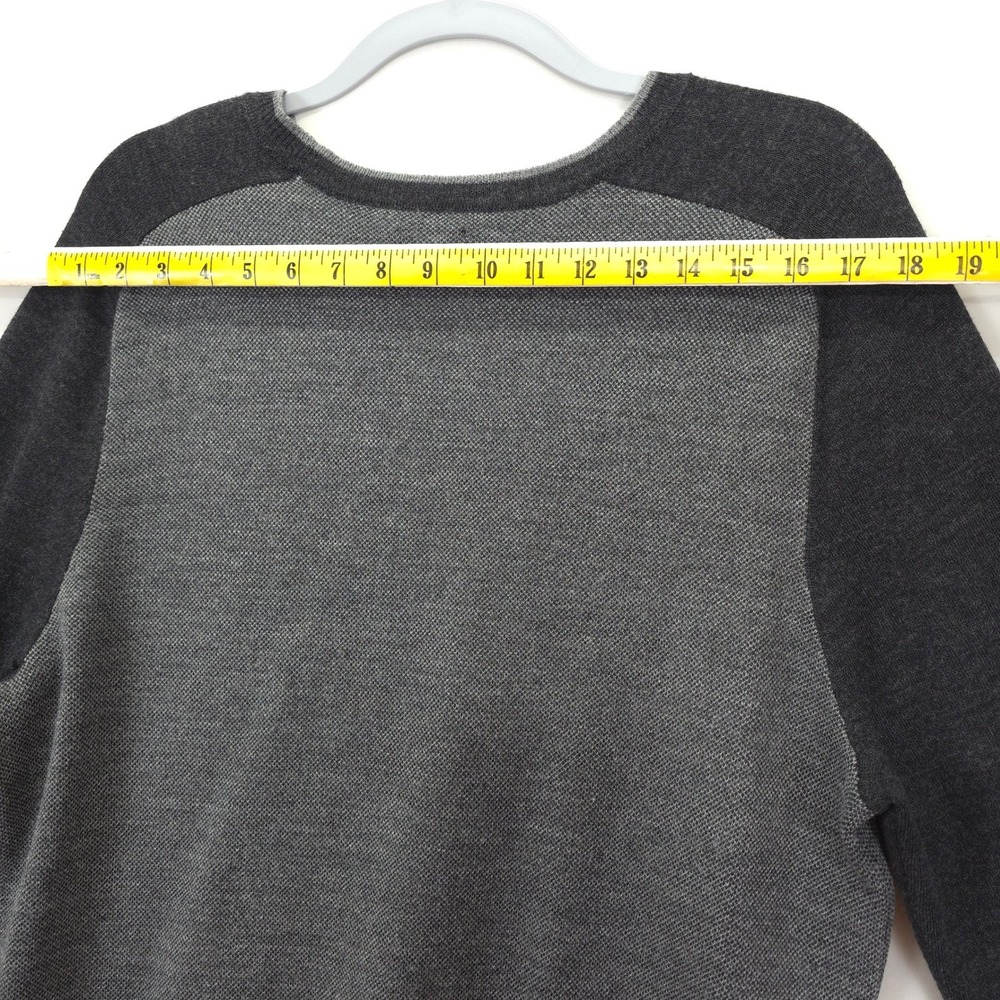 APT.9 Sweater Men XL Gray Crew Neck Colorblock Merino Wool Blend Pullover Knit - Picture 5 of 10